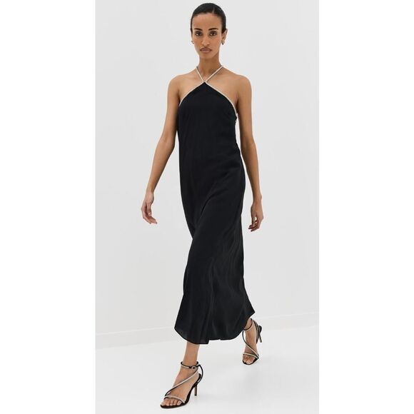 NWT Simkhai Onyx Halter Neck Maxi Dress Sz. L - Picture 4 of 11
